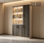 3-Door Wooden Office Filing Cabinet - Image 9