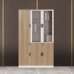 3-Door Wooden Office Filing Cabinet - Image 6