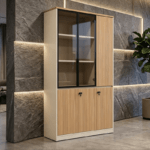 3-Door Wooden Office Filing Cabinet - Image 15