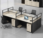 4-Seater Staff Workstation Create an efficient and organized workplace with our 4-Seater Staff Workstation. It is designed for modern offices that need practical shared workspaces. The workstation provides dedicated seating for four employees. As a result, teams can work together while using office space efficiently. The 4-seater office workstation is ideal for staff departments, corporate offices, startups, and collaborative workspaces. Its shared layout helps employees stay connected during daily tasks. At the same time, each user gets a dedicated working area. This makes the workstation a practical choice for busy office environments. Furthermore, the workstation helps create a clean and organized office layout. Employees can work comfortably while keeping their essential items within reach. The design also makes it easier to arrange desks in an open-plan office. Therefore, businesses can maximize available floor space without creating a crowded environment. This 4-person staff workstation is suitable for different departments and work settings. It can be used by administrative teams, customer service staff, sales teams, and project groups. In addition, the shared setup supports communication and teamwork throughout the working day. The workstation also offers a professional appearance for modern offices. Its functional layout can complement a wide range of office chairs and storage solutions. Moreover, multiple workstations can be arranged together to create a larger team workspace. Whether you are furnishing a new office or upgrading your current workspace, this 4-seater staff workstation is a practical solution. It combines efficient space utilization with a collaborative office layout. Therefore, it is a smart choice for businesses looking for functional and professional office furniture. Key Features 4-Seater Capacity: Provides dedicated workspaces for four staff members. Shared Workstation Design: Encourages communication and teamwork. Space Efficient: Helps maximize available office floor space. Dedicated Work Areas: Gives each employee an individual working position. Professional Appearance: Complements modern office interiors. Versatile Use: Suitable for corporate offices, startups, departments, and open-plan spaces. Team-Friendly Layout: Supports collaboration during everyday office tasks. Practical Office Solution: Ideal for growing teams and shared work environments. Choose our 4-Seater Staff Workstation to create a productive and organized office environment. Moreover, its shared layout supports teamwork while making efficient use of available space. It is an excellent choice for businesses seeking practical office workstations, staff desks, and collaborative office furniture.
